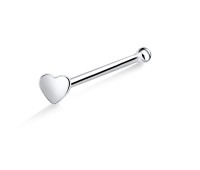 Heart Silver Bone Nose Stud NSKD-140s